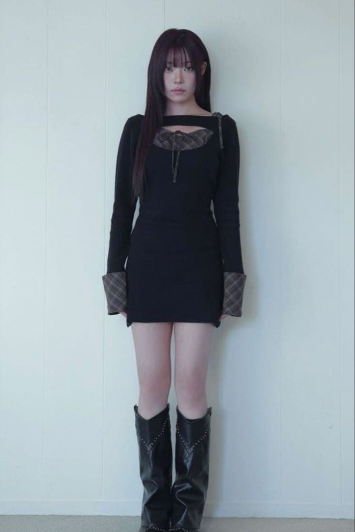 オープンリボンチェックワンピース BUBBLES】オープンリボンチェックワンピース | sparkling mall online