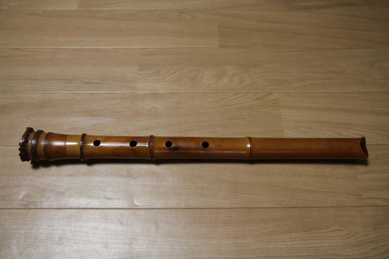 235尺八本体 ニ尺管 倫童銘ニ印 235尺八本体