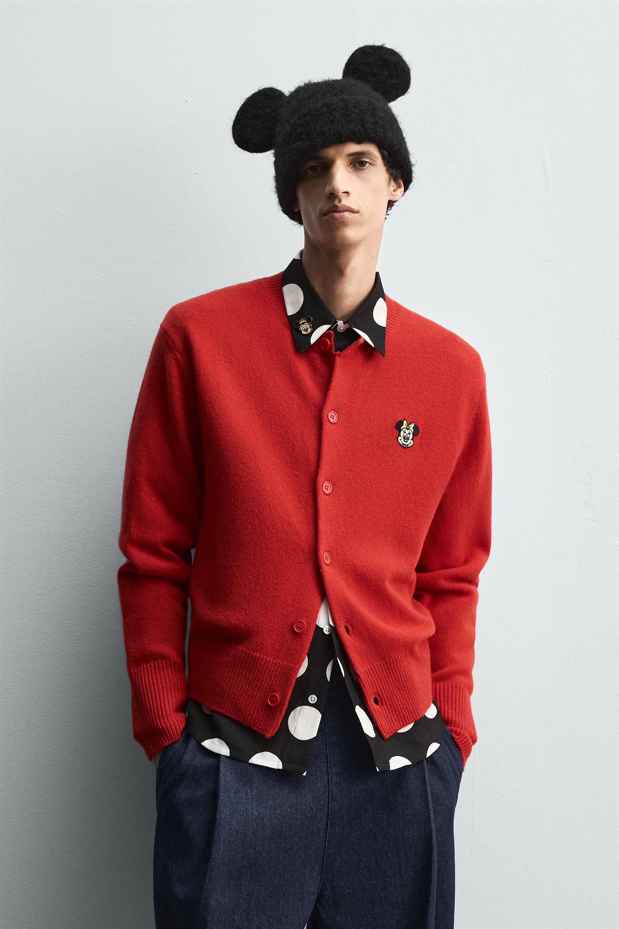 MINNIE MOUSE PATCH CARDIGAN HARRY LAMBERT FOR ZARA X DISNEY - Red