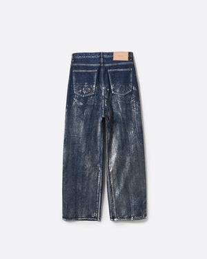 2TUCK WIDE DENIM PANTS -ENTASIS -II-【FOILED WASH INDIGO