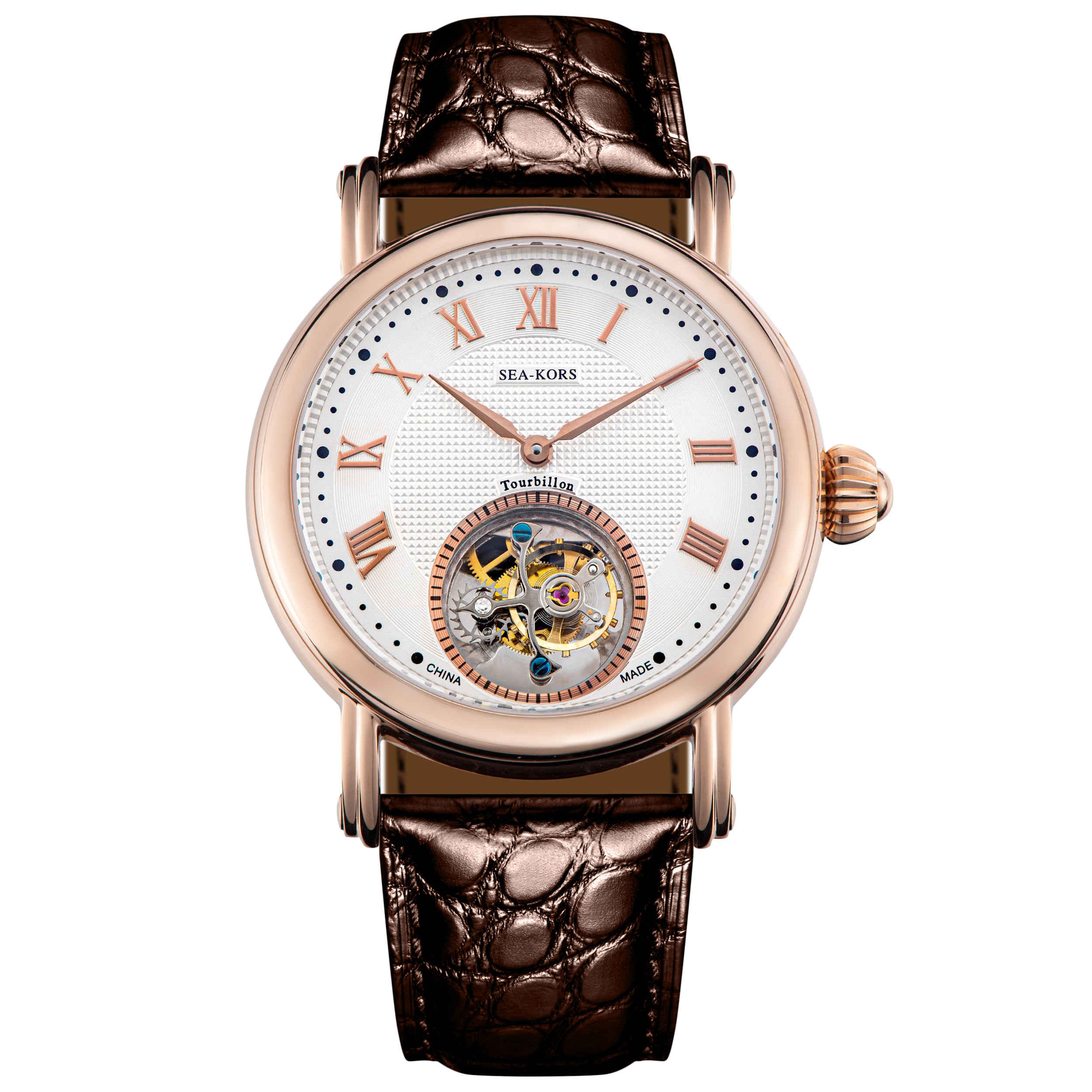 Sugess seakors Seagull ST8000 Tourbillon Movement Watch SE8000GW