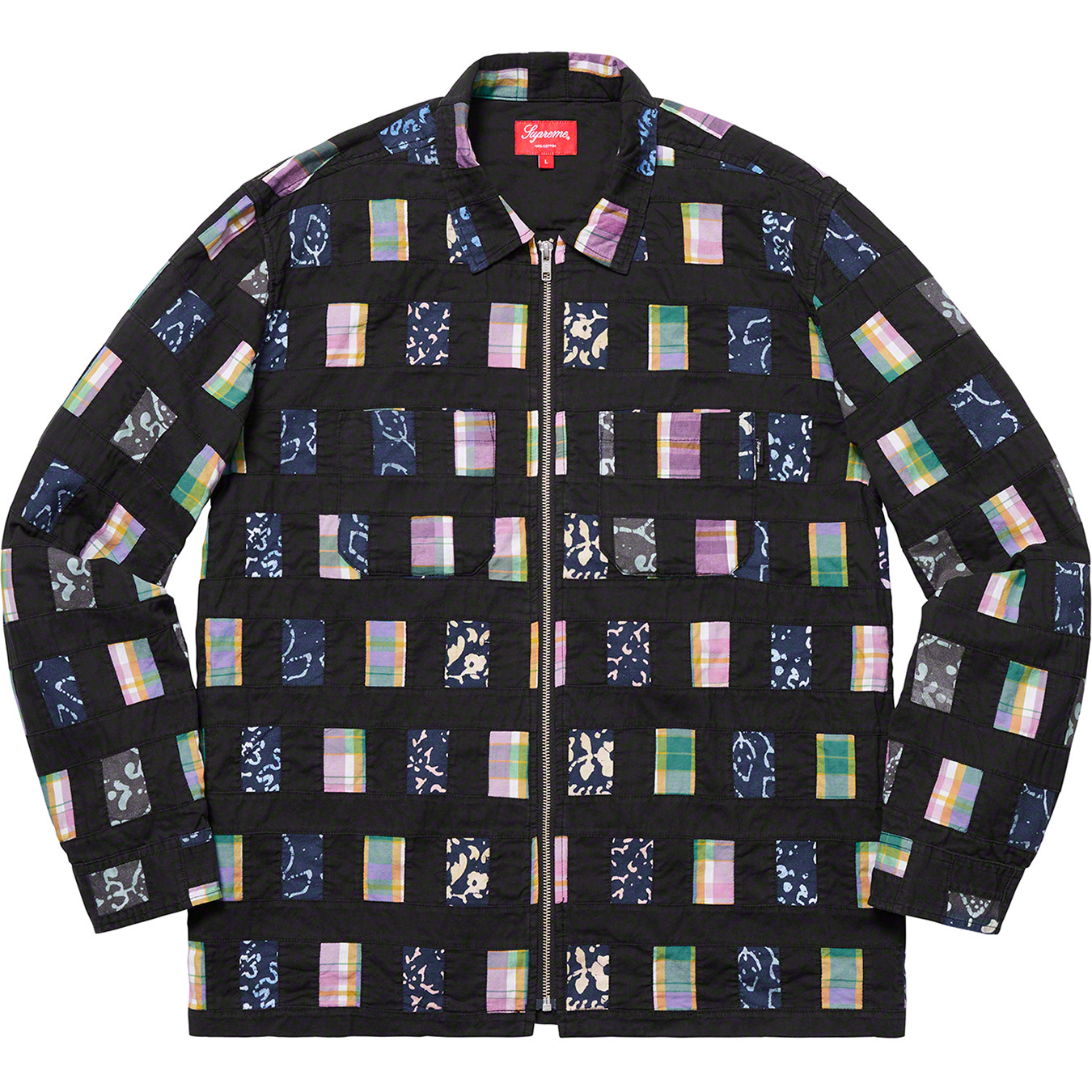 Patchwork Zip Up Shirt | Supreme 19ss