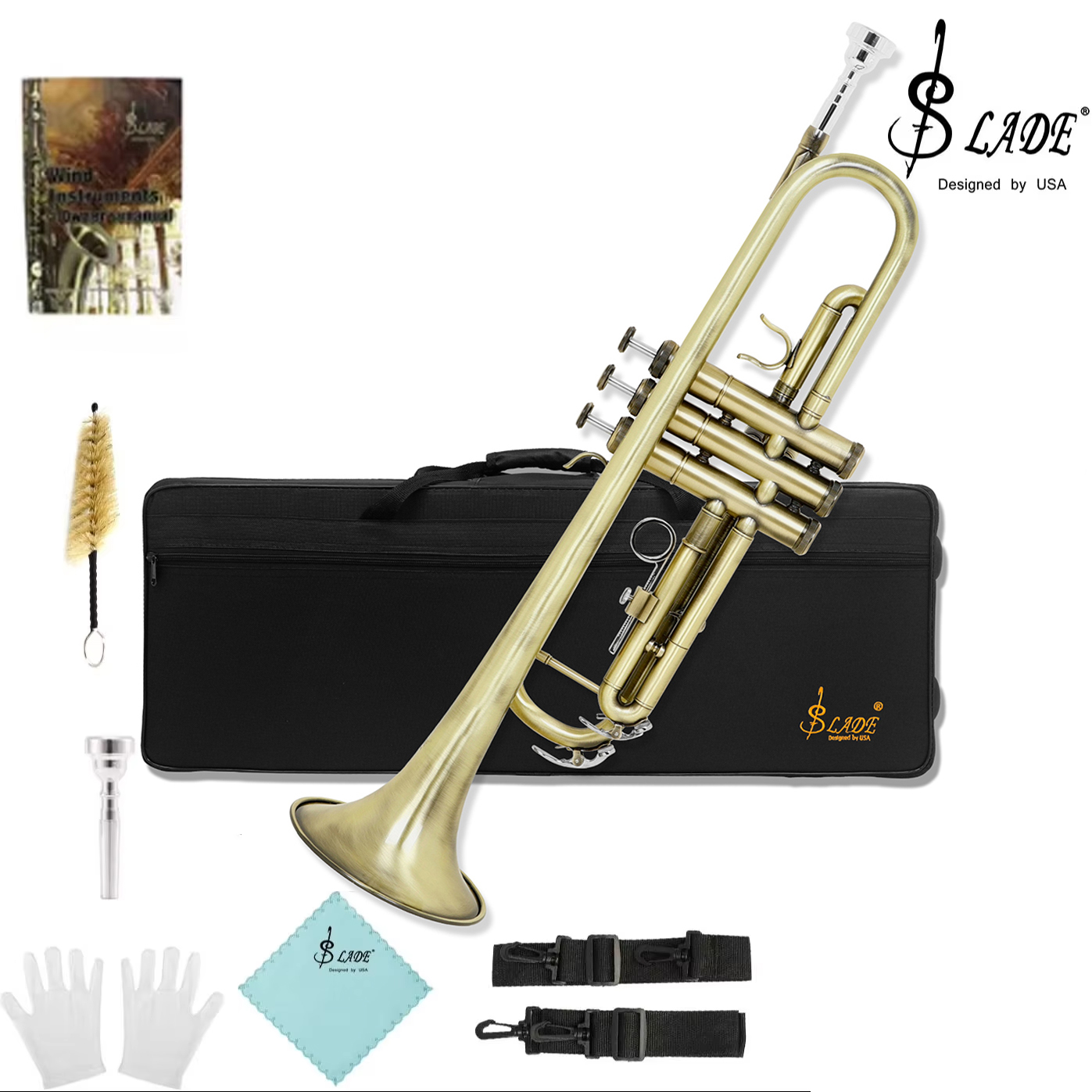 SLADE Bb Trumpet Standard Trumpet Set for Beginner Students with