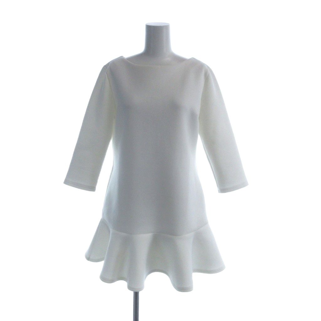 シェリエ sheller バックZIPスウェットミニワンピース フリル ブラック