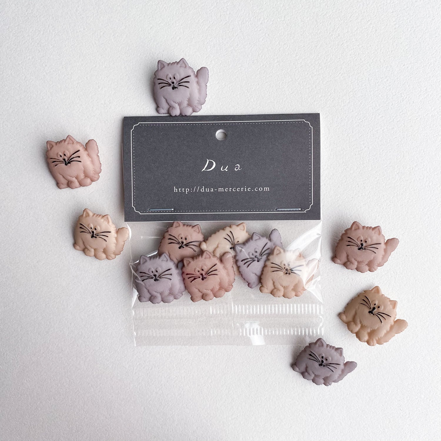 再入荷〉JJボタン もこもこ猫のボタンパック(6p) | Dua-アクセサリー