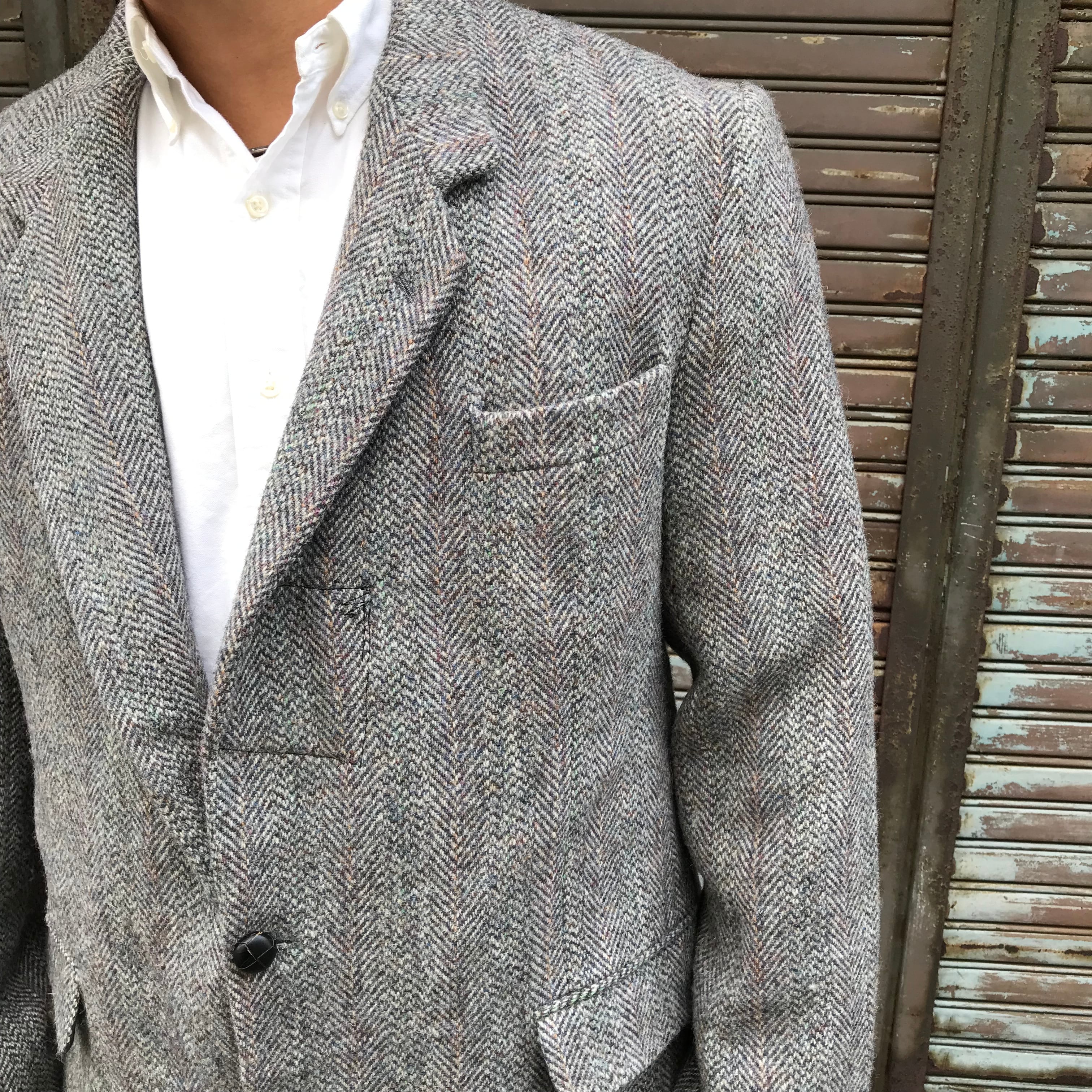 貴重 英国製 60s Harris Tweed Dunn&Co ツイード ウール Wネーム