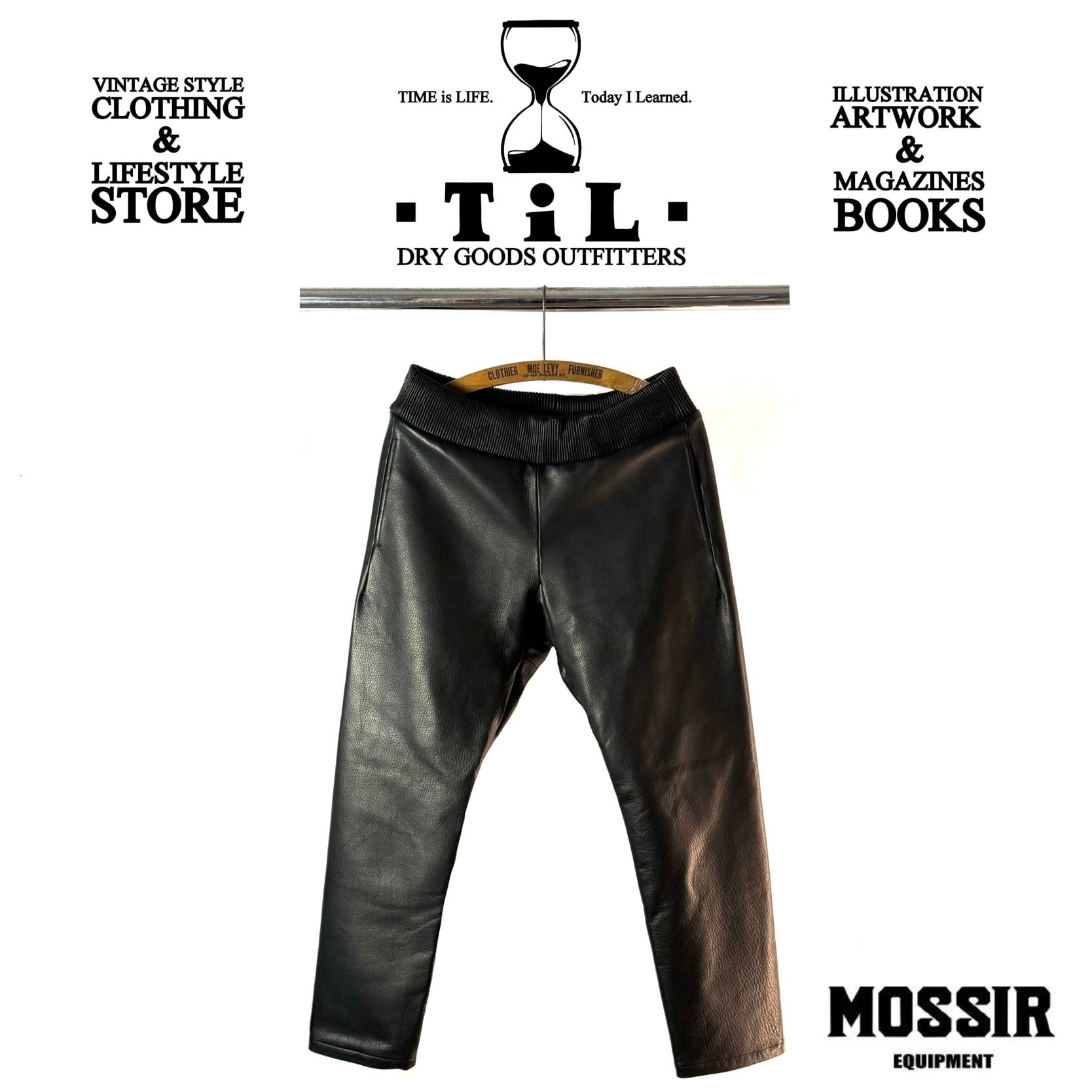 MOSSIR レザーパンツ Washable Leather Tapered Track Pants”LENDER