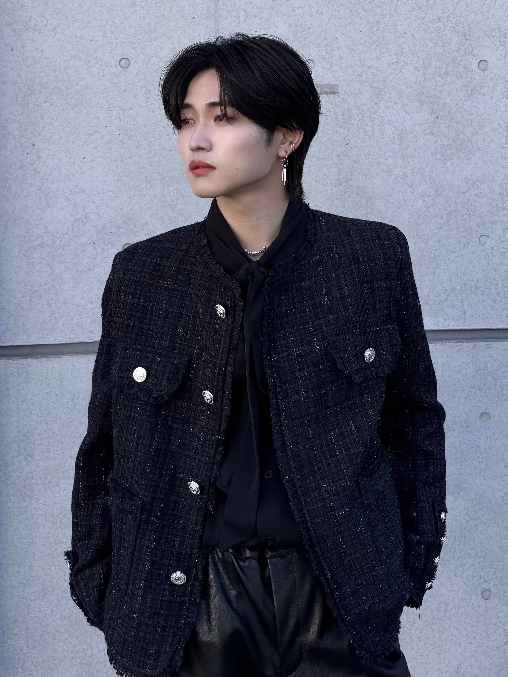ALUDE SELECT】elegant lame tweed jacket(2color) | 【ALUDE】韓国