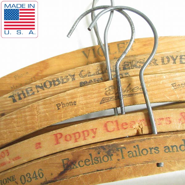 USA広告入ハンガー5本☆vintage／アメリカ／California USA広告入