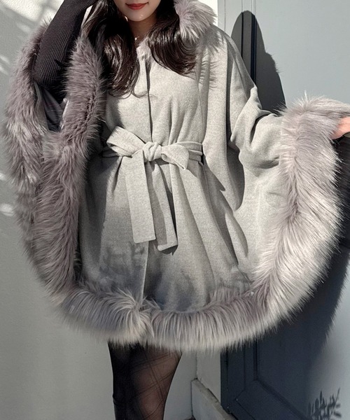 セール】【ZOZO限定】フードファーケープコート（その他アウター