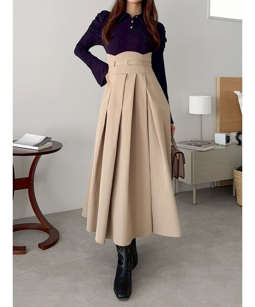 セール】シャツカラーコルセットタックワンピース（ワンピース