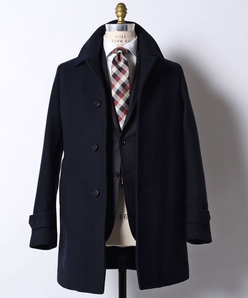 SHIPS（シップス）の「SD: ウール カーコート(ネイビー)（ステンカラー