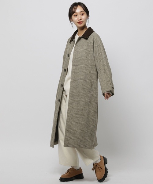 美品 ニコアンド ウーリーテックステンロングコート ロング丈 グレー