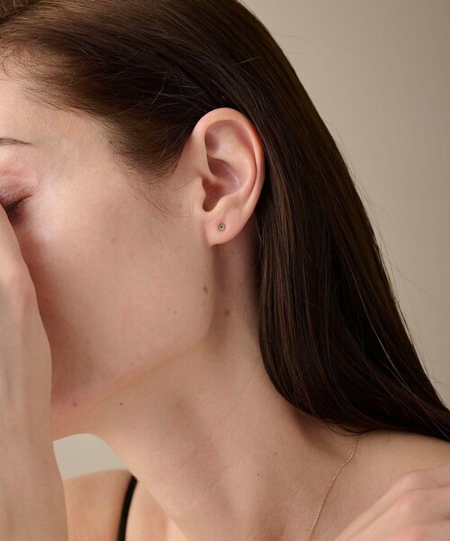 ete K18YG フルール ピアス（誕生石 7月） K18YG フルール ピアス