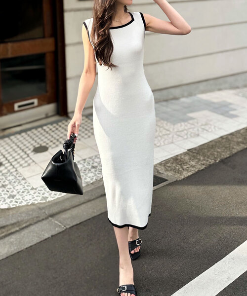 方々新品DESCENTE GOLF ノースリーブニットワンピース 1240101522273_1.jpg