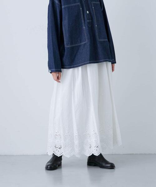 かぐれ（カグレ）の「スカラップ刺繍ギャザースカート（スカート