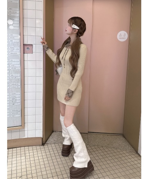 Darich（ダーリッチ）の「レイヤードライクニットミニワンピース