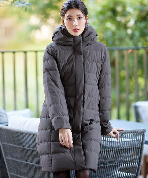 セール】【ダウン70%撥水加工】スタンドカラーダウンコート（ダウン