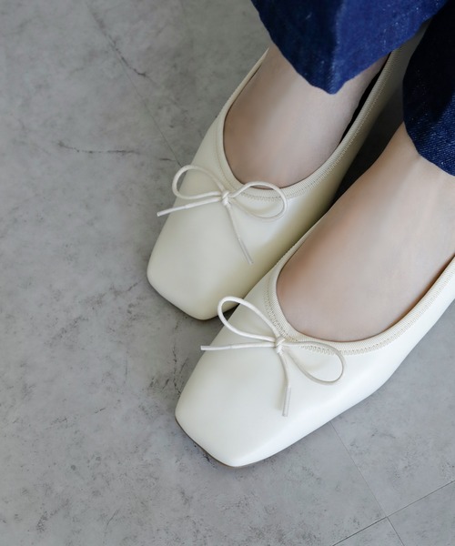 セール】晴雨兼用スクエアバレエシューズ【日本製】（バレエシューズ