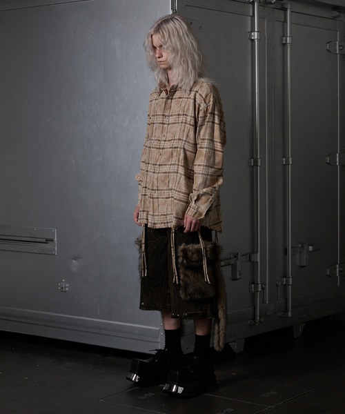 GRANCY】FurPocket Design Half Denim Cargo Pants / ファーポケット