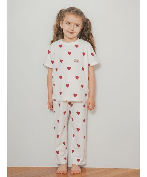 セール】【KIDS】ハート柄Tシャツ（ルームウェア/パジャマ）｜gelato