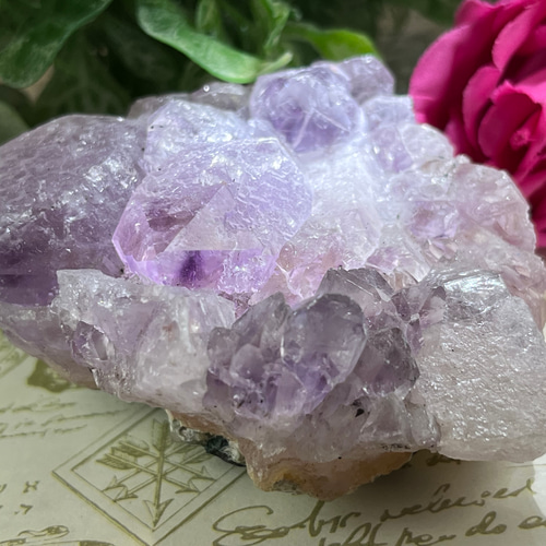 エッチドクォーツ 涅槃水晶 アメジスト クラスター 原石 蝕像 紫水晶
