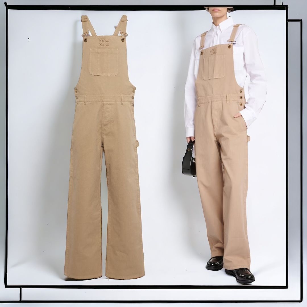 希少꧁MIUMIU꧂オーバーオール サロペット ワイドパンツ イタリア製