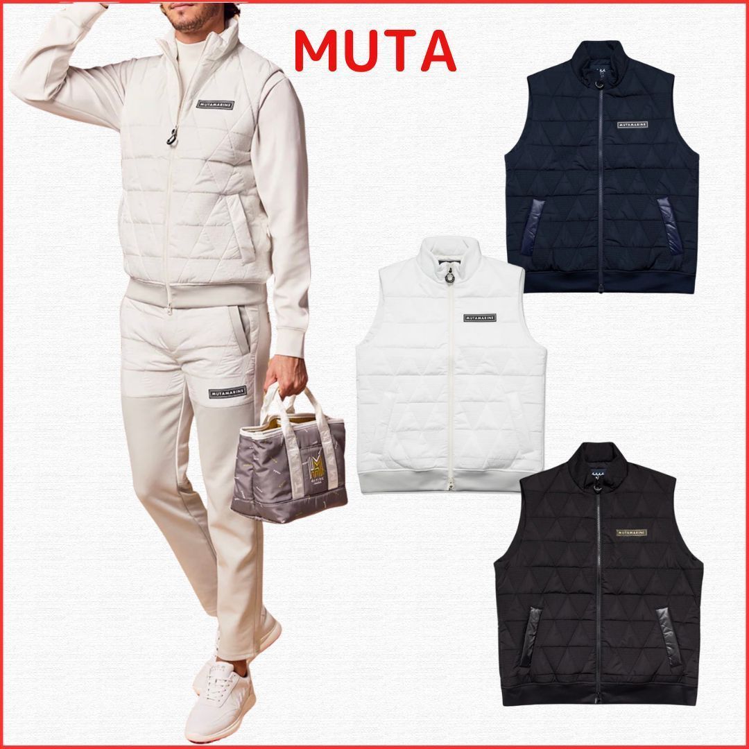 muta MARINE】ジオメトリック キルティングダウンベスト (muta/ベスト