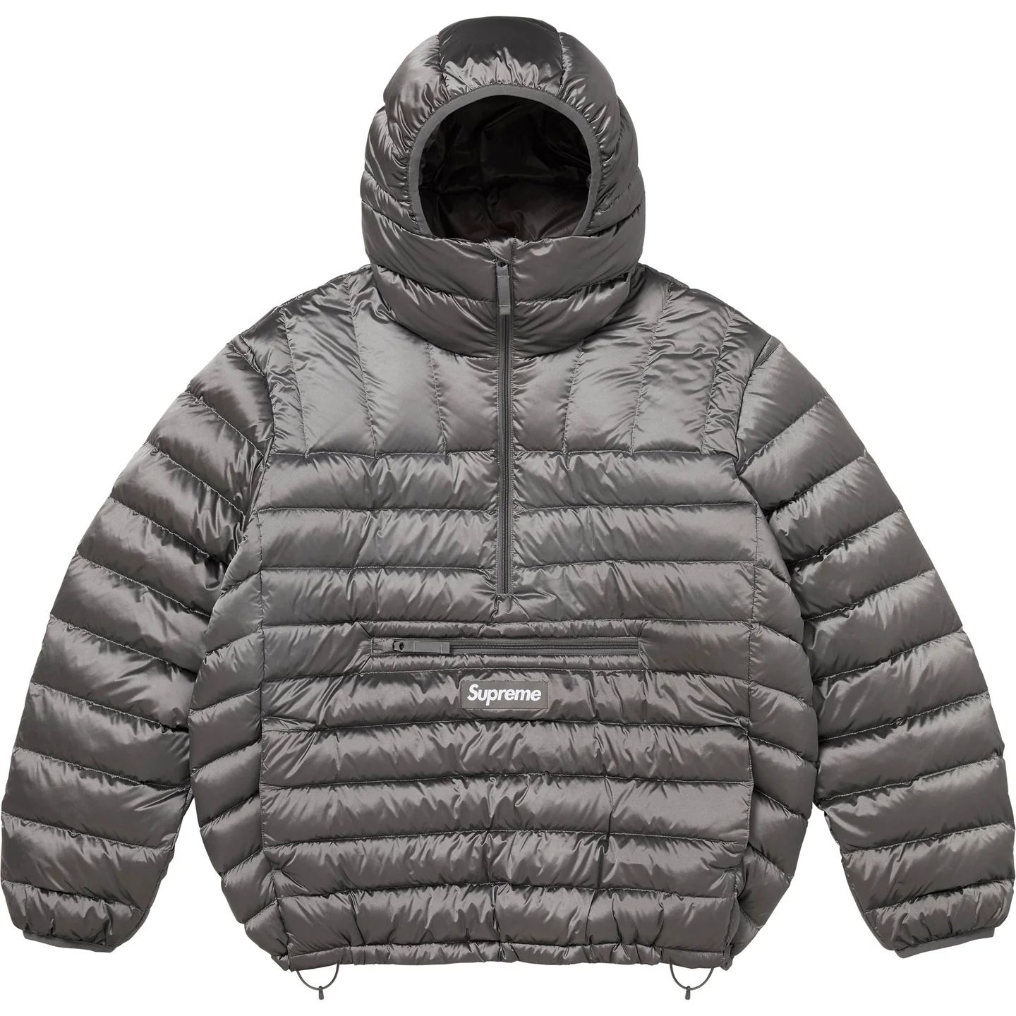 Supreme】Micro Down Half Zip Hooded Pullover Silver - 25FW