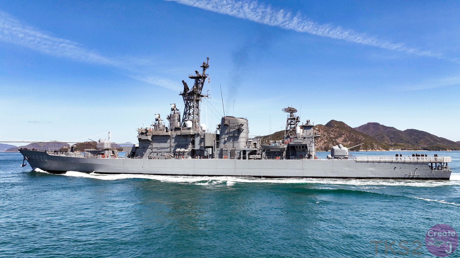 海上自衛隊 練習艦 「 はたかぜ 」 in 来島海峡 | 海峡俯瞰