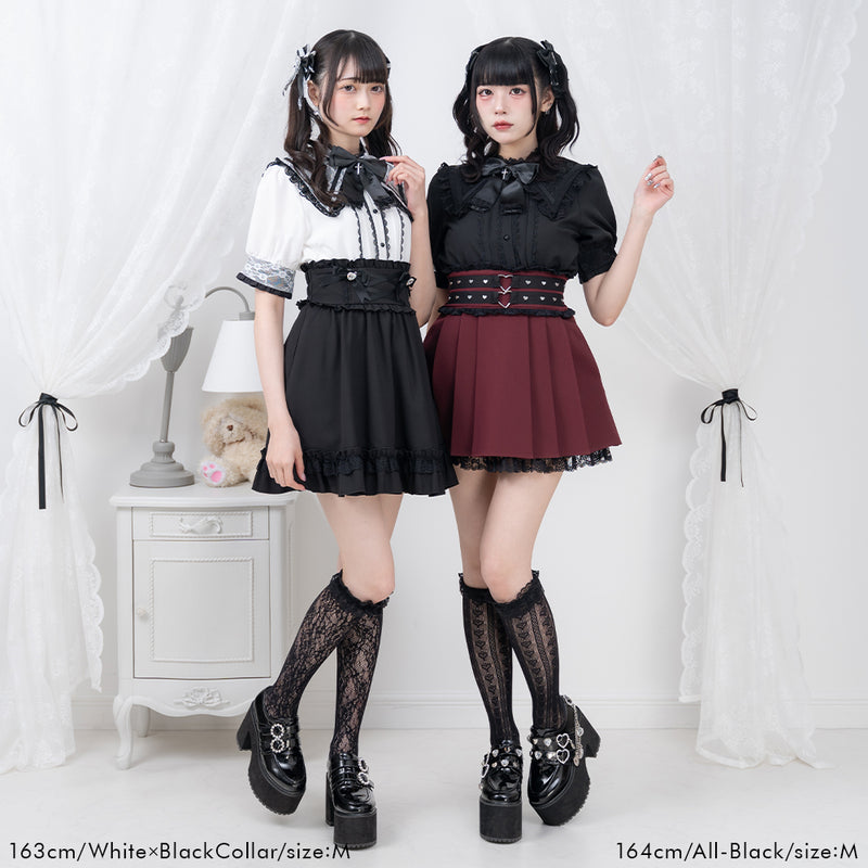 地雷 マーズ セーラー ブラウス チェック ティアードスカパン