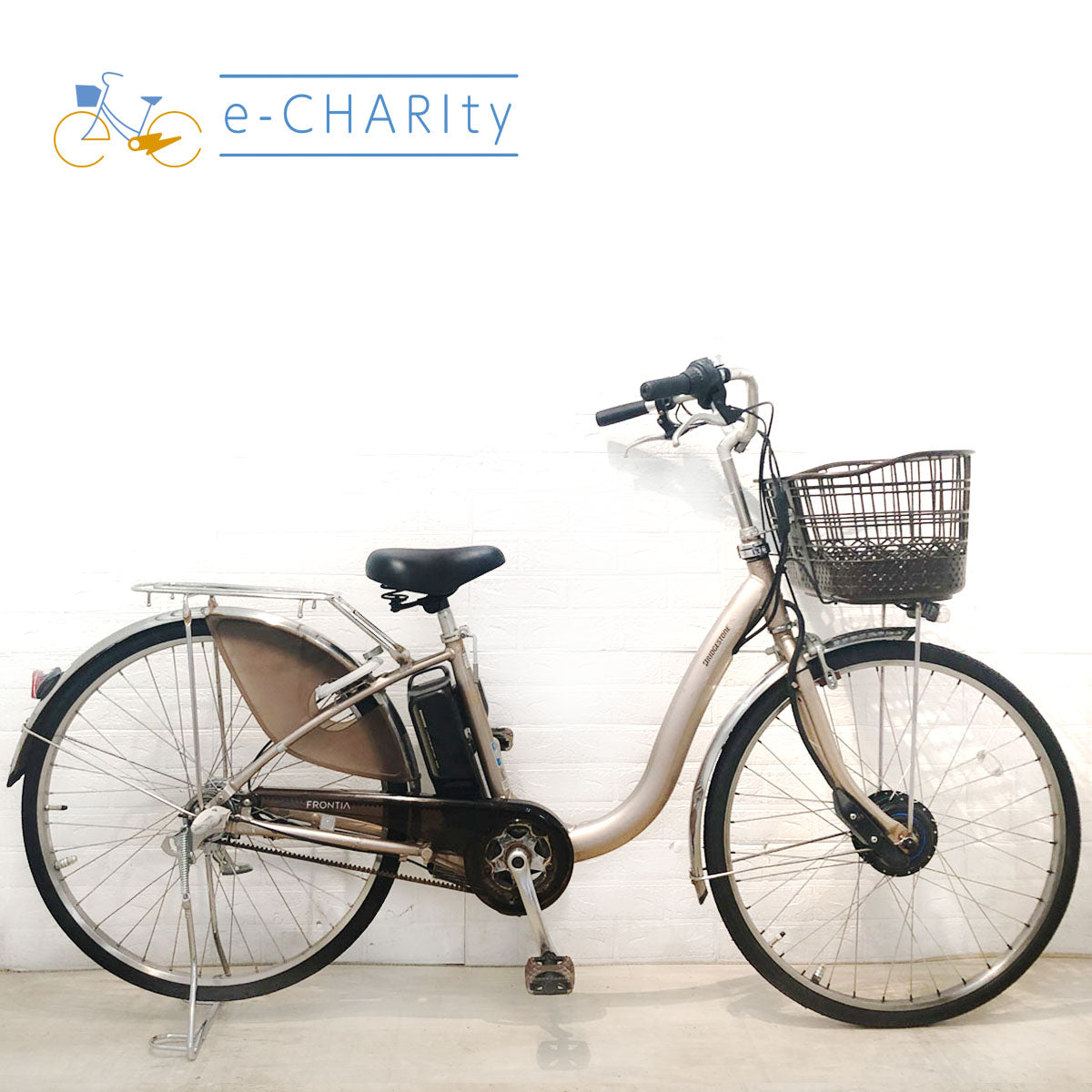 ジャンク品】電動自転車 チャイルドシート付き ベージュ直接引き渡し希望