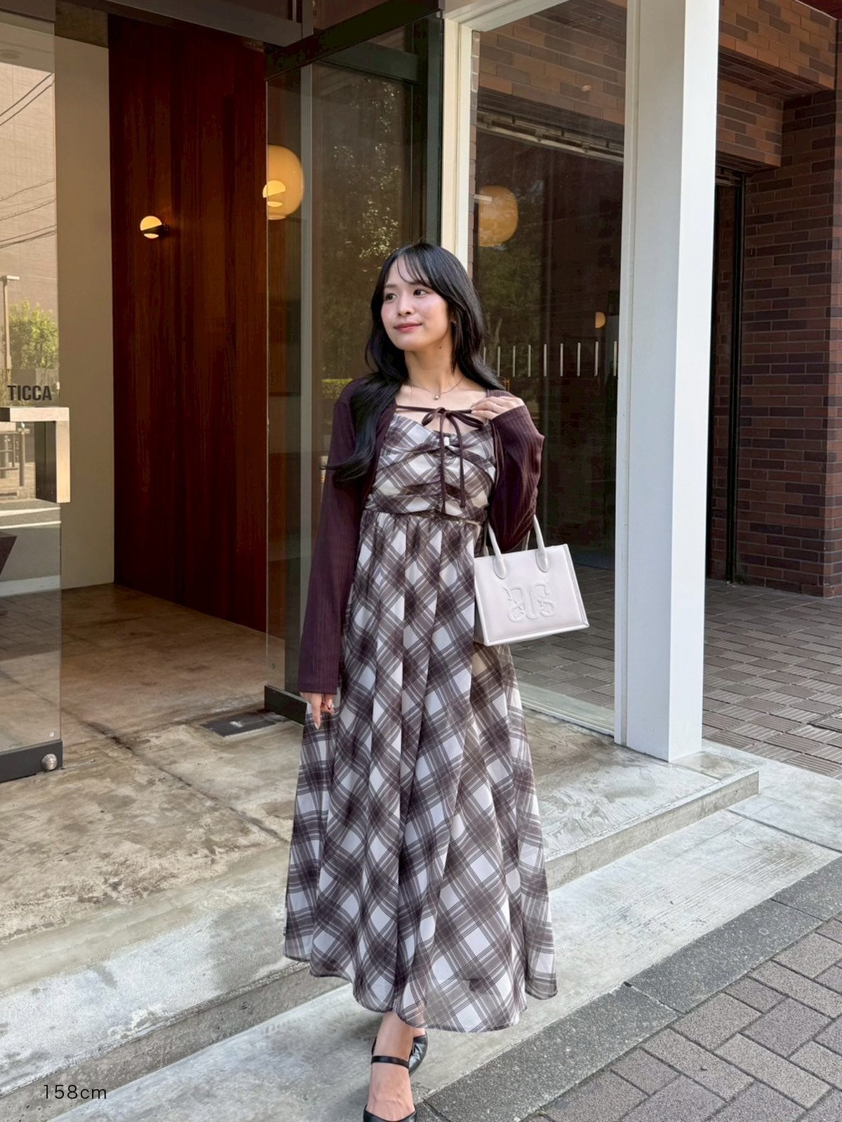 ミシェルマカロン ボレロsetチェックプリーツワンピ ボレロsetチェック