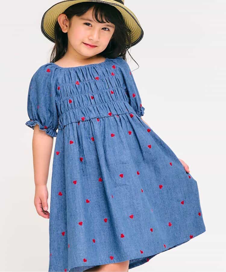 ☆SALE☆ハート刺繍シャーリングワンピース（V217945）|apres les