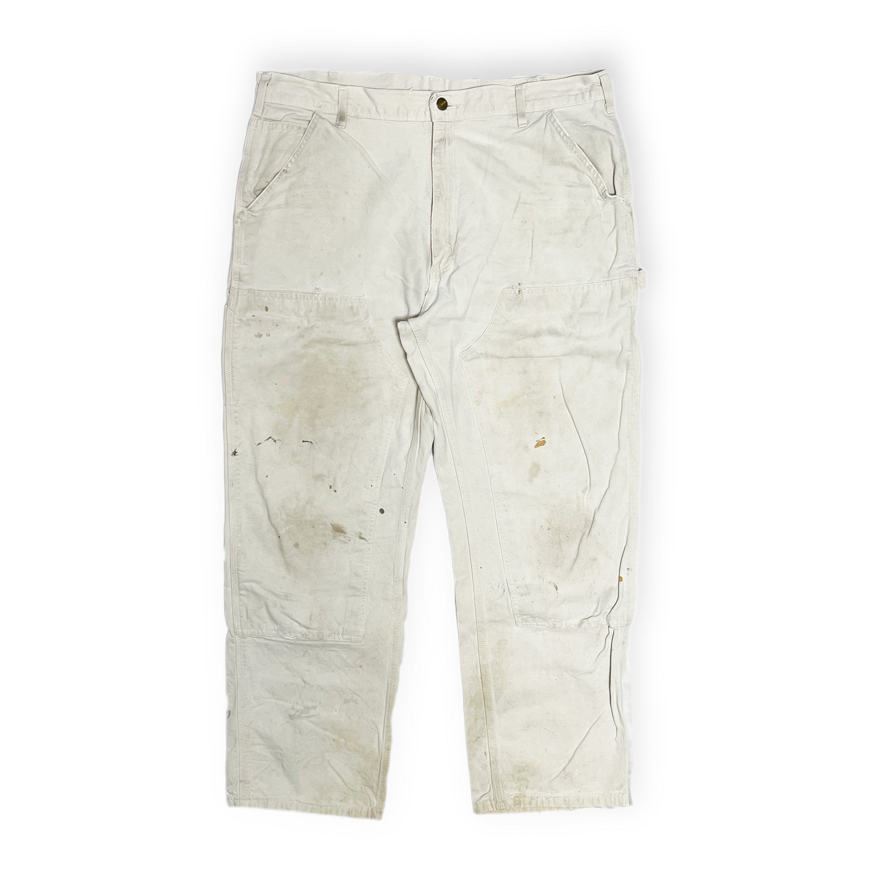 アメリカ製 Carhartt ダブルニー ペインターPT ペンキ飛び 生成り Size