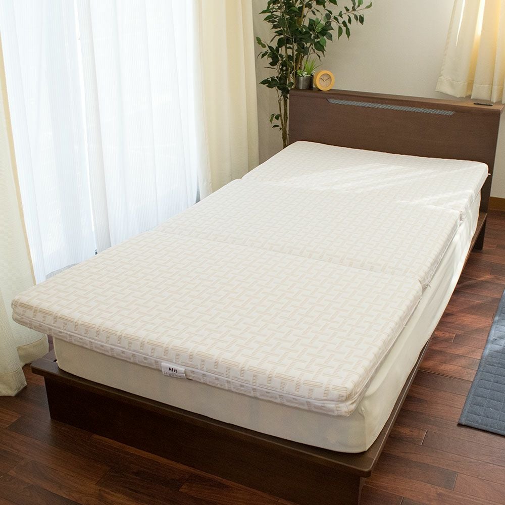 西川 Afit（アフィット） ダブル 三つ折り マットレス 折りたたみ 厚み